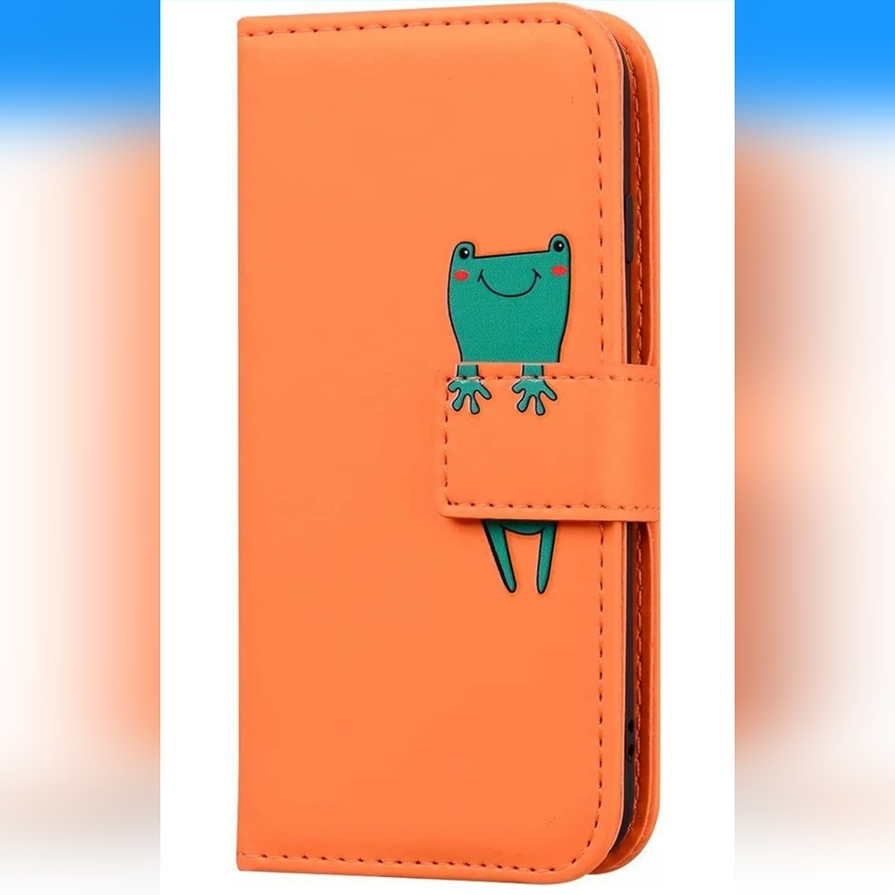 Wallet Phone Case for Samsung Galaxy S21,Cartoon Frog Pattern Synthetic Leather